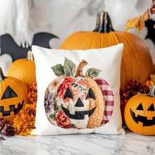 Load image into Gallery viewer, Floral Patchwork Faux Stitch Pumpkin #BS8507
