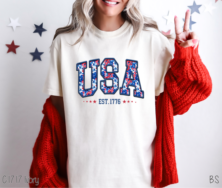 Floral USA Faux Stitch #BS8097 *PREORDER CLOSING SUNDAY 5/11 @ MIDNIGHT CST