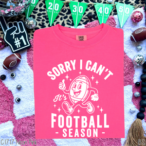 Football Season Sorry Can't #BS8417 *8/24 PRINTS ON ORDER AND EXTRAS POSTED FOR PURCHASE BEFORE ARRIVAL