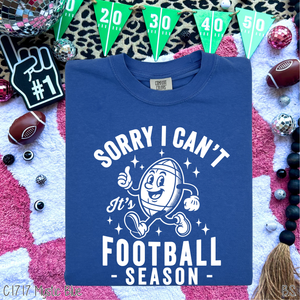 Football Season Sorry Can't #BS8417 *8/24 PRINTS ON ORDER AND EXTRAS POSTED FOR PURCHASE BEFORE ARRIVAL