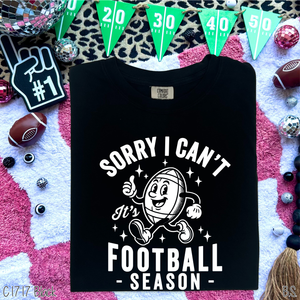 Football Season Sorry Can't #BS8417 *8/24 PRINTS ON ORDER AND EXTRAS POSTED FOR PURCHASE BEFORE ARRIVAL