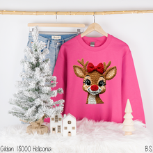 Load image into Gallery viewer, Girl Reindeer Faux Crochet #BS8721
