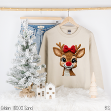 Load image into Gallery viewer, Girl Reindeer Faux Crochet #BS8721
