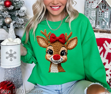 Load image into Gallery viewer, Girl Reindeer Faux Crochet #BS8721
