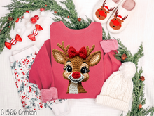 Load image into Gallery viewer, Girl Reindeer Faux Crochet #BS8721
