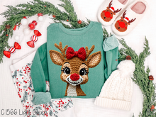 Load image into Gallery viewer, Girl Reindeer Faux Crochet #BS8721
