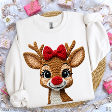 Load image into Gallery viewer, Girl Reindeer Faux Crochet #BS8721
