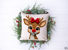 Load image into Gallery viewer, Girl Reindeer Faux Crochet #BS8721

