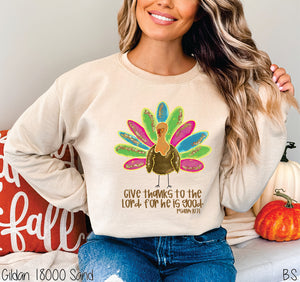 Give Thanks Faux Glitter Turkey #BS7300