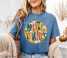 Load image into Gallery viewer, Give Thanks Round Faux Glitter #BS8528
