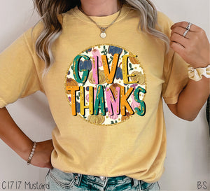 Give Thanks Round Faux Glitter #BS8528