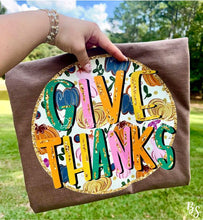 Load image into Gallery viewer, Give Thanks Round Faux Glitter #BS8528
