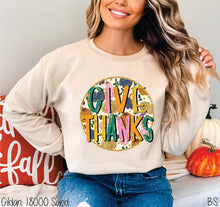 Load image into Gallery viewer, Give Thanks Round Faux Glitter #BS8528
