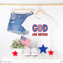 Load image into Gallery viewer, God Over One Nation Faux Stitch Glitter #BS6707
