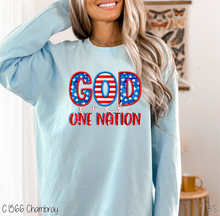Load image into Gallery viewer, God Over One Nation Faux Stitch Glitter #BS6707
