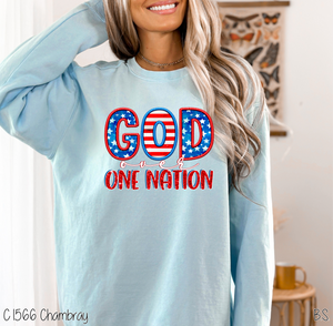 God Over One Nation Faux Stitch Glitter #BS6707