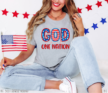 Load image into Gallery viewer, God Over One Nation Faux Stitch Glitter #BS6707
