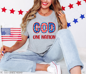 God Over One Nation Faux Stitch Glitter #BS6707
