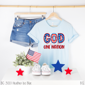 God Over One Nation Faux Stitch Glitter #BS6707