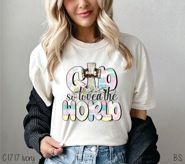 God So Loved The World Pastel Cross #BS7837