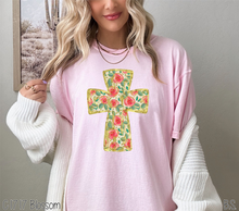 Load image into Gallery viewer, Gold Foil Floral Cross #BS6535
