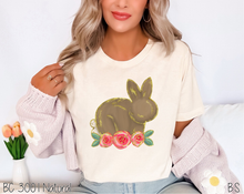 Load image into Gallery viewer, Gold Foil Floral Easter Bunny #BS6496
