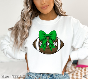 Green Bow Coquette Football #BS7097