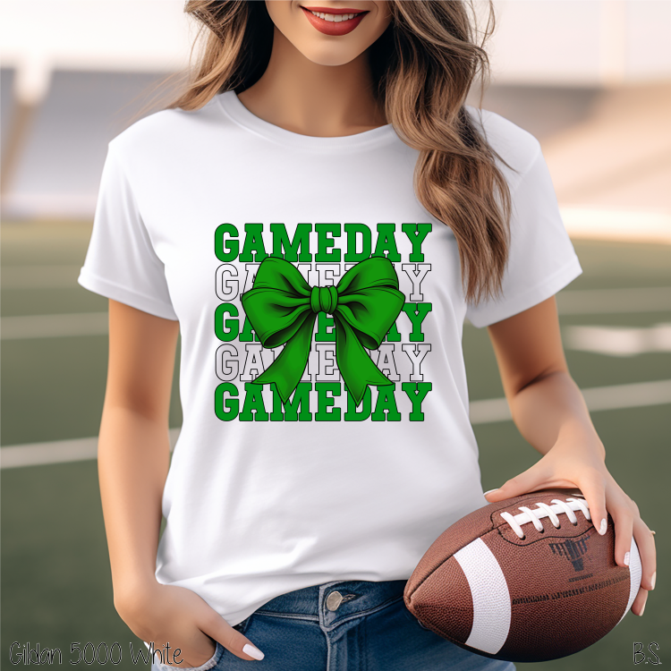 Green Stacked Gameday Coquette Bow #BS7115