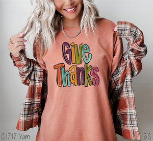 Hand Lettered Give Thanks #BS6154