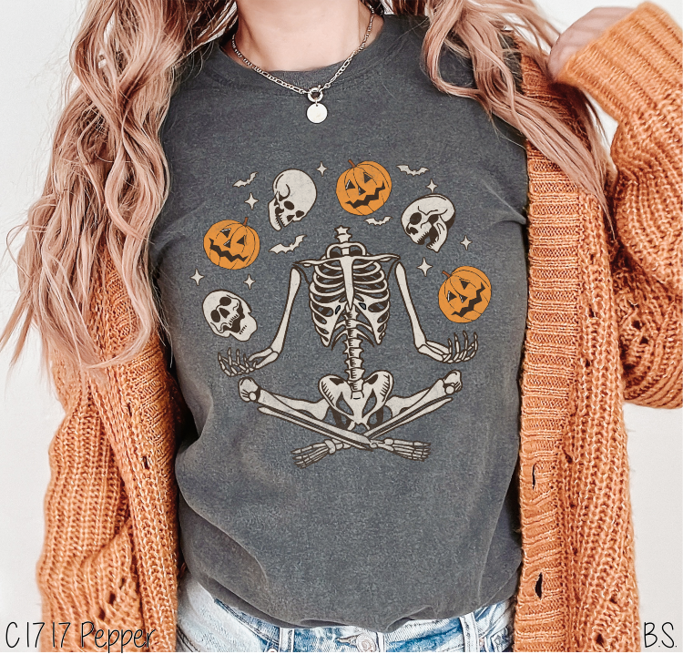 Juggling Skeleton Pumpkin Heads #BS7304