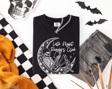 Load image into Gallery viewer, Late Night Readers Club Skeleton #BS8406 *8/17 PRINTS ON ORDER AND POSTED FOR PURCHASE BEFORE ARRIVAL
