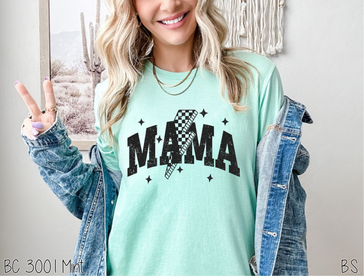 Mama Distressed Checkered Bolt #BS7829