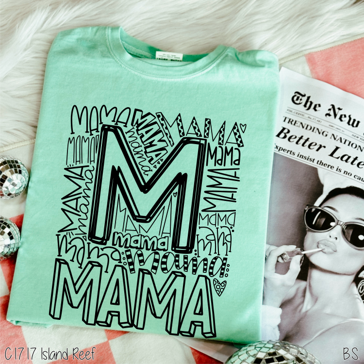 MAMA Typo Black Lettering #BS693