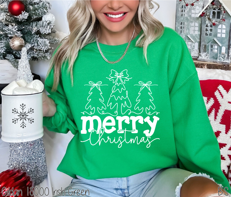 Merry Christmas Bow Trees #BS8570 *10/5 PRINTS ON ORDER AND EXTRAS POSTED FOR PURCHASE BEFORE ARRIVAL
