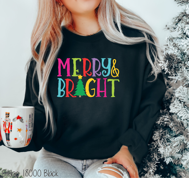 Merry & Bright Colorful Christmas Tree #BS53