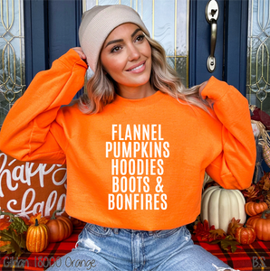 One Color Flannel Pumpkins Sayings #BS7232