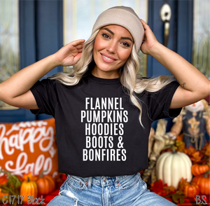 One Color Flannel Pumpkins Sayings #BS7232
