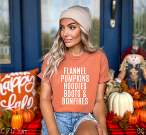 One Color Flannel Pumpkins Sayings #BS7232
