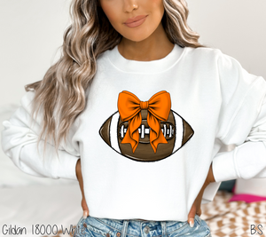 Orange Bow Coquette Football #BS7095