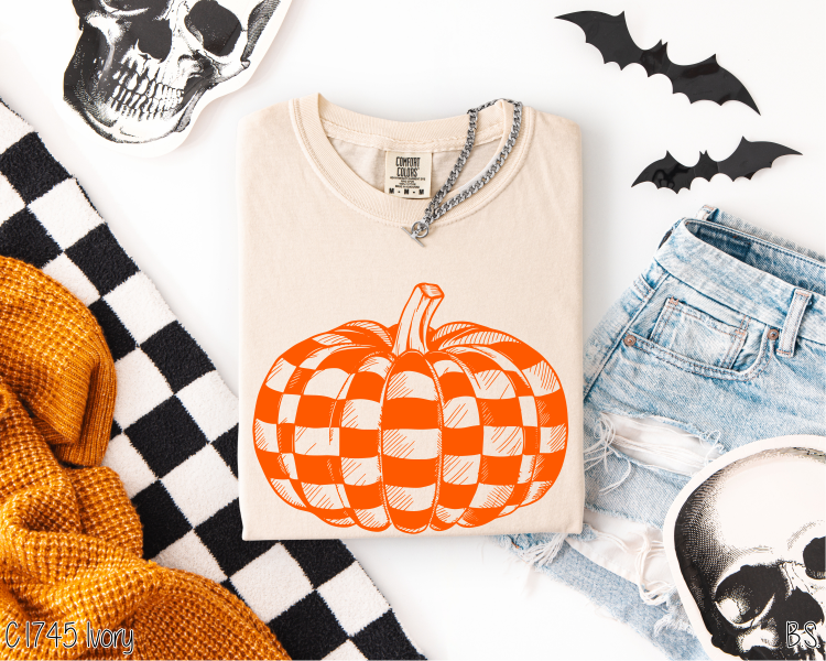 Orange Checkered Pumpkin #BS8379