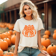 Load image into Gallery viewer, Orange Plaid Bow Pumpkin #BS7230
