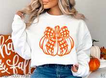 Load image into Gallery viewer, Orange Plaid Bow Pumpkin #BS7230
