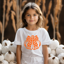 Load image into Gallery viewer, Orange Plaid Bow Pumpkin #BS7230
