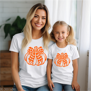 Orange Plaid Bow Pumpkin #BS7230