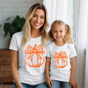 Orange Pumpkin With Leopard Bow #BS7203