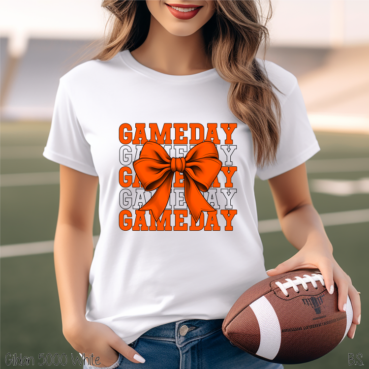 Orange Stacked Gameday Coquette Bow #BS7117