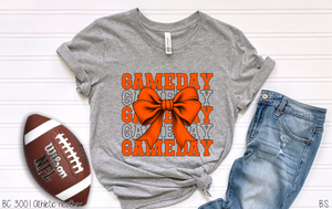 Orange Stacked Gameday Coquette Bow #BS7117