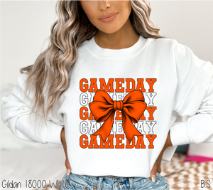 Orange Stacked Gameday Coquette Bow #BS7117