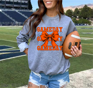 Orange Stacked Gameday Coquette Bow #BS7117