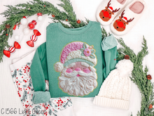 Load image into Gallery viewer, Pastel Faux Embroidery Santa #BS8581A *10/12 PRINTS ON ORDER AND EXTRAS POSTED FOR PURCHASE BEFORE ARRIVAL
